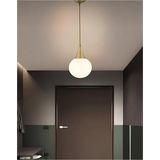 Modern Beyaz Glop Camlı Avize Tekli Sarkıt Salon Oturma Odası Hol Antre Mutfak Avize Eskime Gold - Ahşap - Bej - Siyah - Seçenek 1