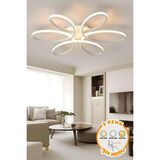 Modern Beyaz Plafonyer Tavan Lambası, 3 Renkli Led, Salon, Mutfak, Yatak Odası - Ahşap - Beyaz - Seçenek 1