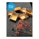 Modern Box 75 Adet 8x8x3 Cm Asetat Kapaklı Kraft Kutu Düğün Nişan Kına Hediyelik Kutu