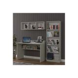Modern Çalışma Masası Seti %100 Mdf Bilgisayar Ders Ofis Masası Kitaplık Çmt001 Kül Gri