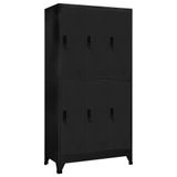 Modern çelik dolap dolabı 90 x 45 x 180 cm - siyah, kilitlenebilir kapılar, hava delikleri, ofis ve ev için dayanıklı saklama çözümü, düzenli depolama için geniş bölmeler