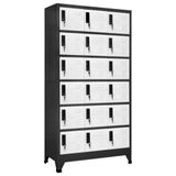 Modern Çelik Dolap Dolabı 90x40x180 cm - Antrasit ve Beyaz, Kilitlenebilir Kapılar, 4 Bölmeli, Ofis ve Ev Organizasyonu için Güvenli Depolama Çözümü