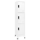 Modern çelik dolap dolabı, beyaz, 38 x 45 x 180 cm, 3 kilitlenebilir kapılı, hava delikli, 60 kg taşıma kapasitesi, ev, ofis, okul, koridor depolama çözümleri için