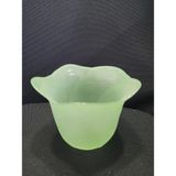Modern Çiçek Tasarımlı Cam Aplik Lamba Şapkası, Yeşil, 9 cm Yükseklik, 11 cm Çap, Yuvarlak, Dekoratif, Tek Parça