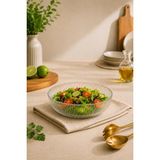 Modern Çizgi Desenli Cam Salata Kasesi Meyve Sunumluk Kase Orta Boy 21 cm - Çok Renkli - Standart