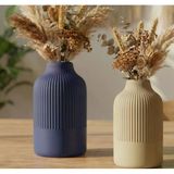 Modern Çizgili Dekoratif Vazo - Minimalist İskandinav Stil Çiçeklik Ve Obje