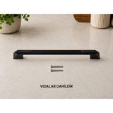 Modern Çizgili Tasarım Star Kulp - Vestiyer, Mutfak ve Banyo Dolabı Için Ağır Metal Kulp (160MM-192MM - Siyah - 160/192MM