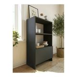 Modern Çok Amaçlı Dolap, Kapaklı Ve Raflı Kitaplık, Salon Ve Mutfak Dolabı - K7501-4 Vitrin
