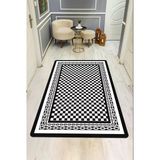 Modern Damalı Desen Dijital Baskı Kaymaz Taban Halı H0147 Renkli 80 X 200