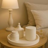 Modern Dekoratif 6’lı Set – El Yapımı Tepsi, Kapaklı Kutu ve Kavanoz – Minimalist Ev & Banyo Aksesuarı