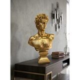 Modern Dekoratif Biblo – Gold David/Davut Heykeli, Salon Konsol & Sehpa Üstü Şık Ev Dekorasyonu, Lüks Ofis Aksesuarı