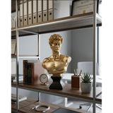Modern Dekoratif Biblo – Gold Siyah Detay David/Davut Heykeli, Salon Konsol & Sehpa Üstü Şık Ev Dekorasyonu, Lüks Ofis Aksesuarı