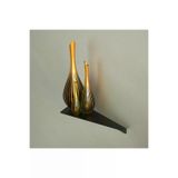 Modern Dekoratif Duvar Rafı, Siyah Metal, 30X130X380Mm, Kitaplık Ve Vazo Rafı