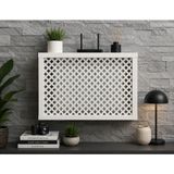 Modern Dekoratif Duvara Asılabilir Sigorta ve Modem-Wifi Saklama Kutusu 25X35 cm Derinlik 10CM - Beyaz