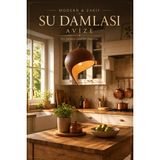 Modern Dekoratif Su Damlası Avize Beyaz LED Ampul Hediyeli - 1 - Kahverengi