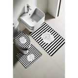 Modern Desenli Dijital Baskı 3’Lü Banyo Paspas Takımı Yıkanabilir Kaymaz Tabanlı Klozet Takımı Klz0018 Renkli 60 X 90
