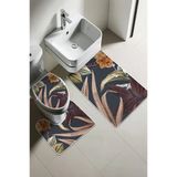 Modern Desenli Dijital Baskı 3’Lü Banyo Paspas Takımı Yıkanabilir Kaymaz Tabanlı Klozet Takımı Klz0024 Renkli 60 X 90