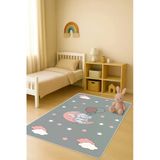Modern Desenli Dijital Baskı Kaymaz Taban Çocuk Ve Genç Odası Halısı H0872 Renkli 100 X 200