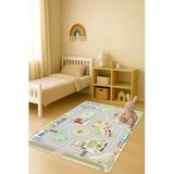 Modern Desenli Dijital Baskı Kaymaz Taban Çocuk Ve Genç Odası Halısı H0876 Renkli 100 X 200