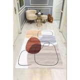 Modern Desenli Dijital Baskı Kaymaz Taban Halı H0294 Renkli 140 X 200
