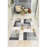 Modern Desenli Dijital Baskı Kaymaz Taban Halı H0936 Renkli 140 X 200
