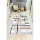 Modern Desenli Dijital Baskı Kaymaz Taban Halı H0950 Renkli 140 X 200
