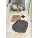 Modern Desenli Dijital Baskı Kaymaz Taban Halı H1116 Renkli 140 X 200