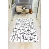 Modern Desenli Dijital Baskı Kaymaz Taban Halı H1124 Renkli 140 X 200