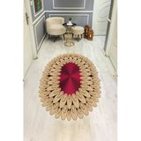 Modern Desenli Lazer Kesim Dijital Baskı Kaymaz Taban Halı H0420 Renkli 140 X 200