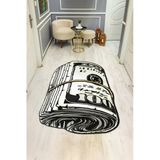 Modern Desenli Lazer Kesim Dijital Baskı Kaymaz Taban Halı H0447 Renkli 140 X 200