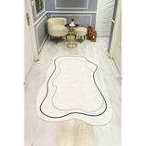 Modern Desenli Lazer Kesim Dijital Baskı Kaymaz Taban Halı H0449 Renkli 140 X 200
