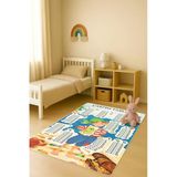 Modern Dijital Baskı Kaymaz Taban Çocuk Ve Genç Odası Halısı H0636 Renkli 120 X 180