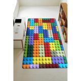 Modern Dijital Baskı Kaymaz Taban Çocuk Ve Genç Odası Halısı H0641 Renkli 120 X 180