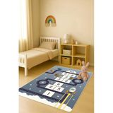 Modern Dijital Baskı Kaymaz Taban Çocuk Ve Genç Odası Halısı H0713 Renkli 100 X 300