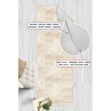 Modern Dijital Baskılı Kaymaz Taban Yıkanabilir Dekoratif Yolluk Halı Krem 80 X 150 Cm