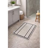 Modern Dokuma Desenli Kaymaz Taban Banyo Paspası 50x80 cm Gri