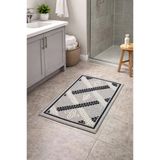 Modern Dokuma Desenli Kaymaz Taban Banyo Paspası 50X80 Cm