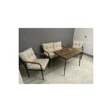 Modern Dunya Balkon, Bahce, Cafe - Metal Kanepe Koltuk Takimi - 2+1+1 + Masa