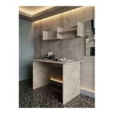 Modern Duvar Raflı Çalışma Masası Ve Kitaplık Seti - Ofis-120-2-8