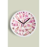 Modern Duvar Saati - 25cm - Önü Camlı Beyaz Kasa - Sessiz Mekanizma, JH0169S25BKP