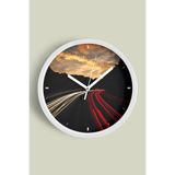 Modern Duvar Saati - 25cm - Önü Camlı Beyaz Kasa - Sessiz Mekanizma, JH0796S25BKP