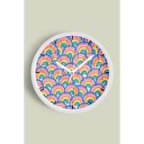 Modern Duvar Saati - 25cm - Önü Camlı Beyaz Kasa - Sessiz Mekanizma, JH0813S25BKP