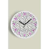 Modern Duvar Saati - 25cm - Önü Camlı Beyaz Kasa - Sessiz Mekanizma, JH0852S25BKP