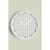 Modern Duvar Saati - 30cm - Önü Camlı Beyaz Kasa - Sessiz Mekanizma, JH0851S30BKP