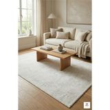 Modern Düz Renk Leke Tutmaz Akrilik Halı 462.000 Sık Dokuma Salon Halısı - Natural - 100 x 120 cm