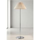 Modern ElektroStatik Krom Lambader Krem Kırma Başlıklı Metal Ayaklı Salon Lambader Dekoratif Aydınla