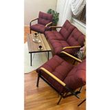 Modern Erciyes Balkon, Bahce, Cafe - Metal Kanepe Koltuk Takimi - 2 1 1 Sehpa