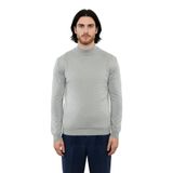 Modern Erkek Triko Kazak Fitted Kesim Dik Yaka Uzun Kollu Rahat Pamuklu Karışım Basic Stil Kış ve -Vizon-M