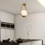 Modern Eskitme Boyalı Plafonyer, Mutfak ve Salon Için Şık Aydınlatma - Seçenek 1 - Ahşap - Bej