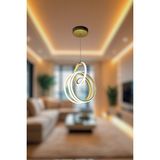 Modern Eskitme Imza Model 3 Renk (Beyaz&Sarı&Günışığı) LED Avize - Sarı Led Işık